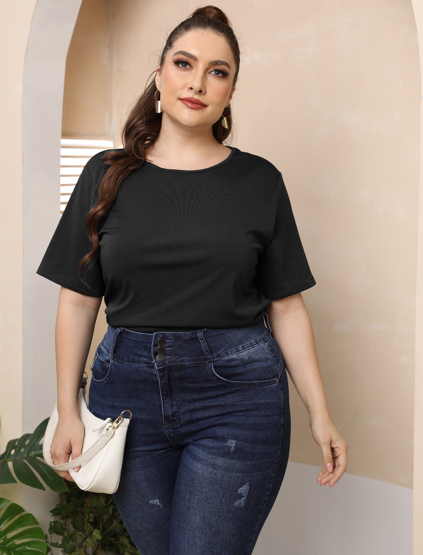 Damen modisches Basic T-Shirt R&B