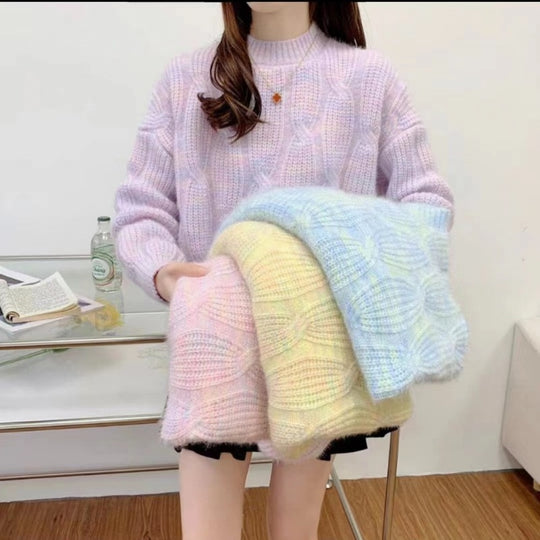 Damen Grobstrickpullover mit innovativem Wellenmuster R&B