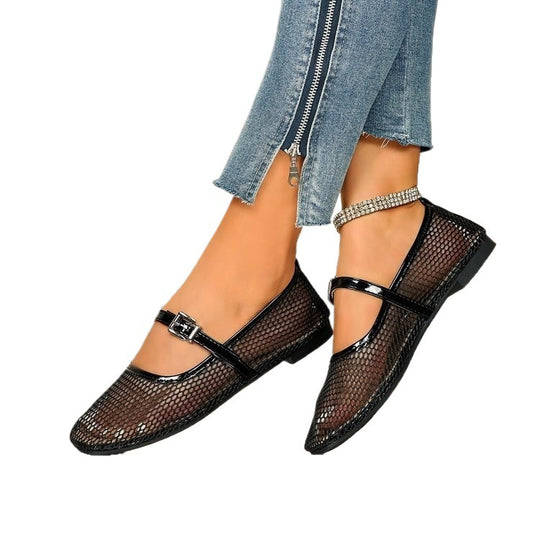 Damen Elegante und luftige Ballerinas mit Riemchen R&B
