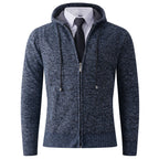 Herren modische Strickjacke mit Kapuze und Reißverschluss R&B