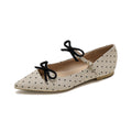 Damen Ballerinas mit modischem Punkte-Design und dekorativen Schleifen
