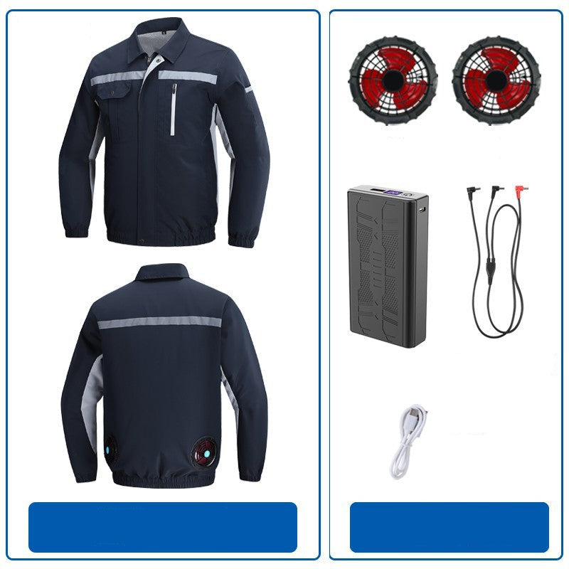 Herren nan atmungsaktive Arbeitsjacke mit integrierten Rückenlüftern und reflektierenden Streifen R&B