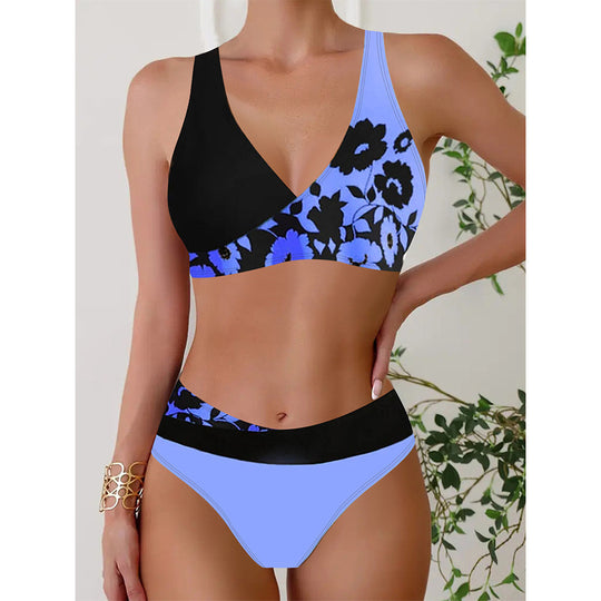 Damen Badeset mit glänzendem floralem Muster R&B