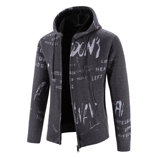 Herren modische Kapuzenjacke mit kreativem Print R&B