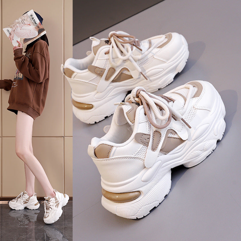 Damen modische Chunky Sneaker mit atmungsaktiver Mesh-Oberfläche und dämpfendem Fußbett R&B