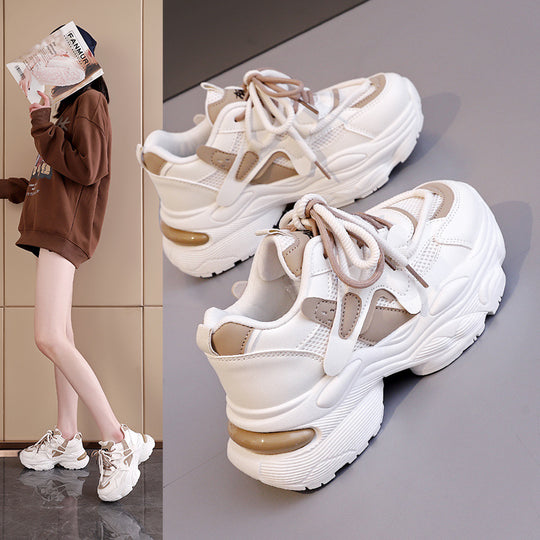 Damen modische Chunky Sneaker mit atmungsaktiver Mesh-Oberfläche und dämpfendem Fußbett R&B