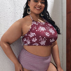 Damen Hochgeschnittener Bikini mit modischem Cropped-Oberteil R&B