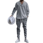 Herren Strickanzug mit V-Ausschnitt und Kordelzug R&B