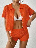 Damen luftiges Häkel-Set mit dekorativen Cut-Outs R&B