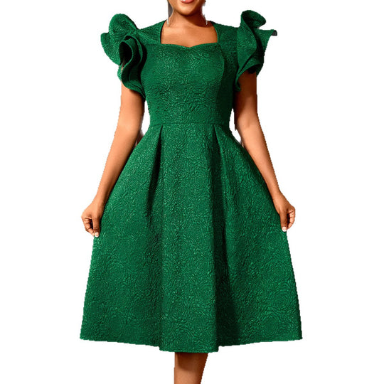Damen Elegantes Cocktailkleid mit voluminösen Rüschensäumen R&B