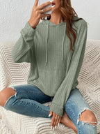 Damen Kapuzenpullover mit rippenstrukturiertem Design