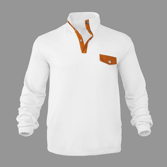 Herren Pullover mit praktischer Knopfleiste und Brusttasche R&B