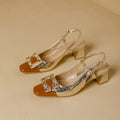 Damen Slingback-Pumps mit funkelnder Schmuckschnalle