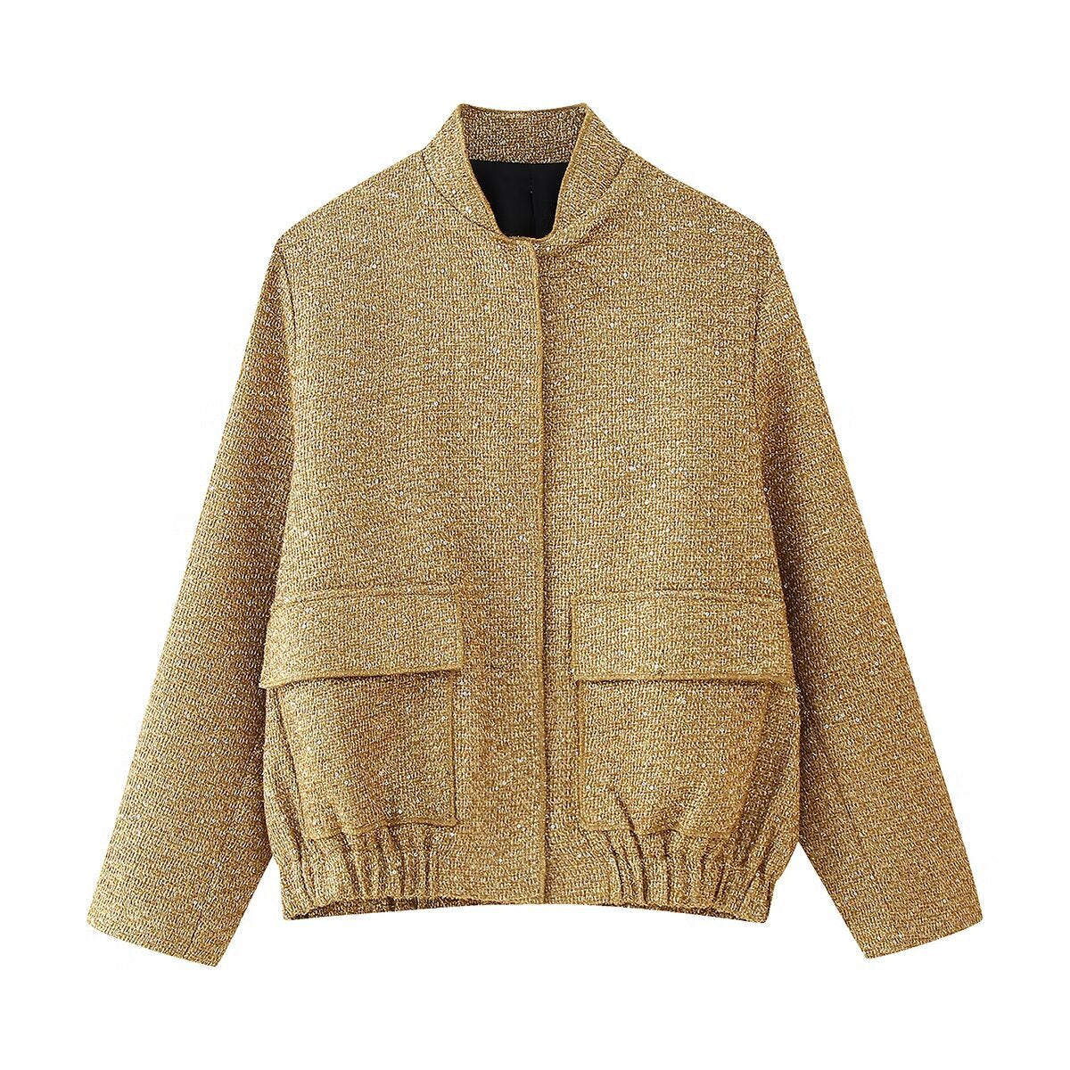 Damen lässige Steppjacke mit strukturiertem Stoff und praktischen Taschen R&B