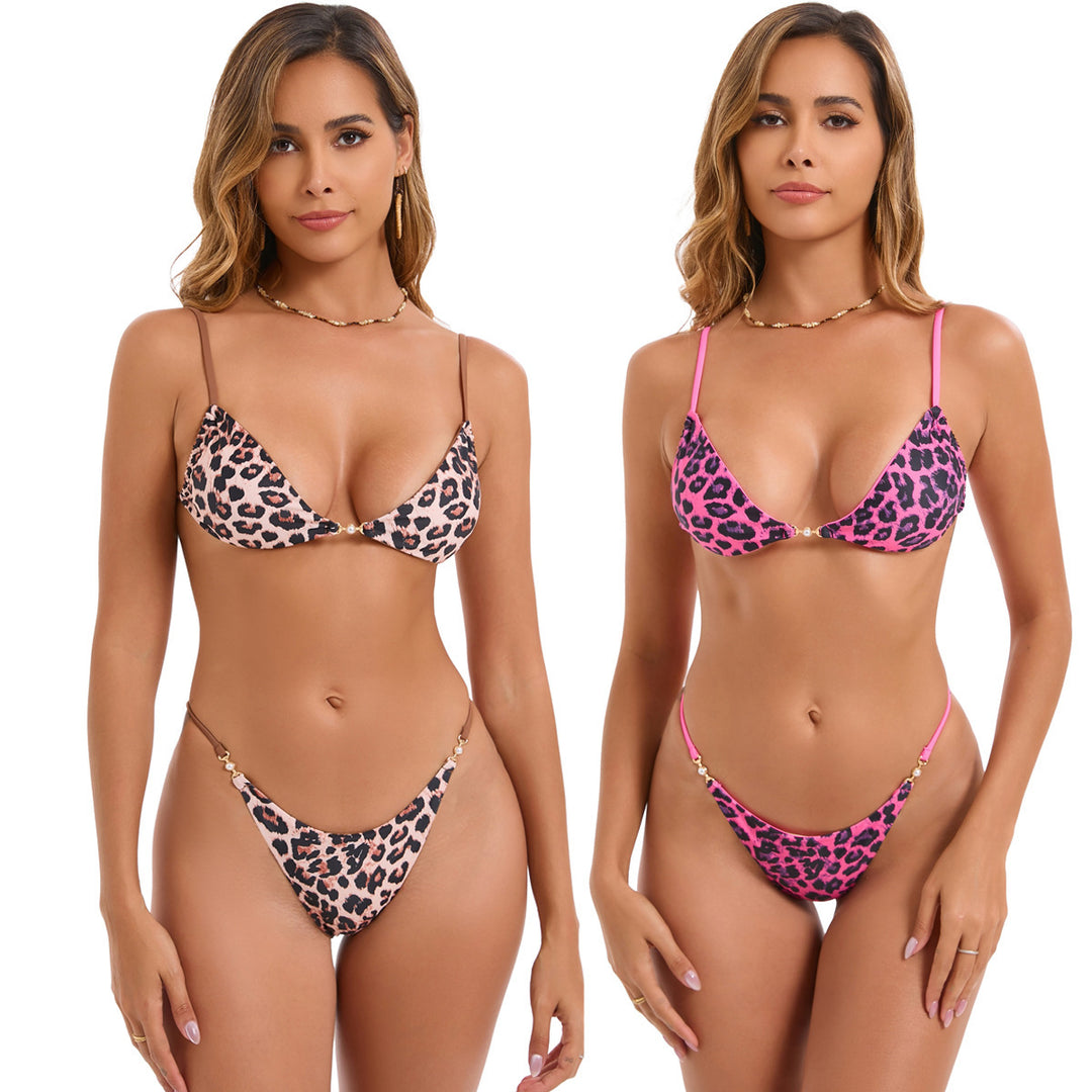 Damen Triangel-Bikini mit verstellbaren Trägern und elegantem Blumendruck R&B