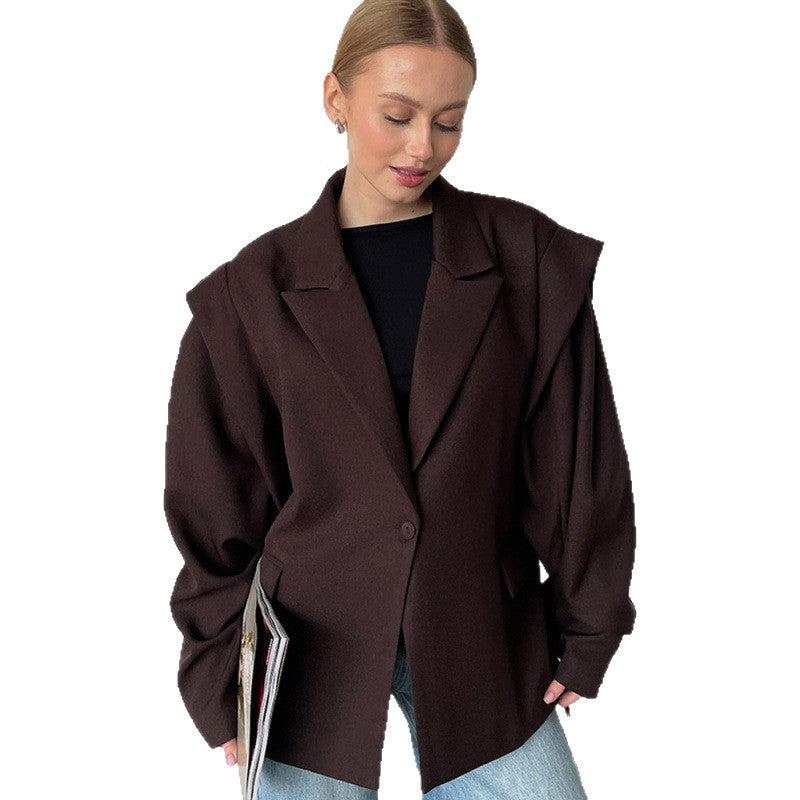Damen eleganter Oversized-Blazer mit Gürteldetail R&B