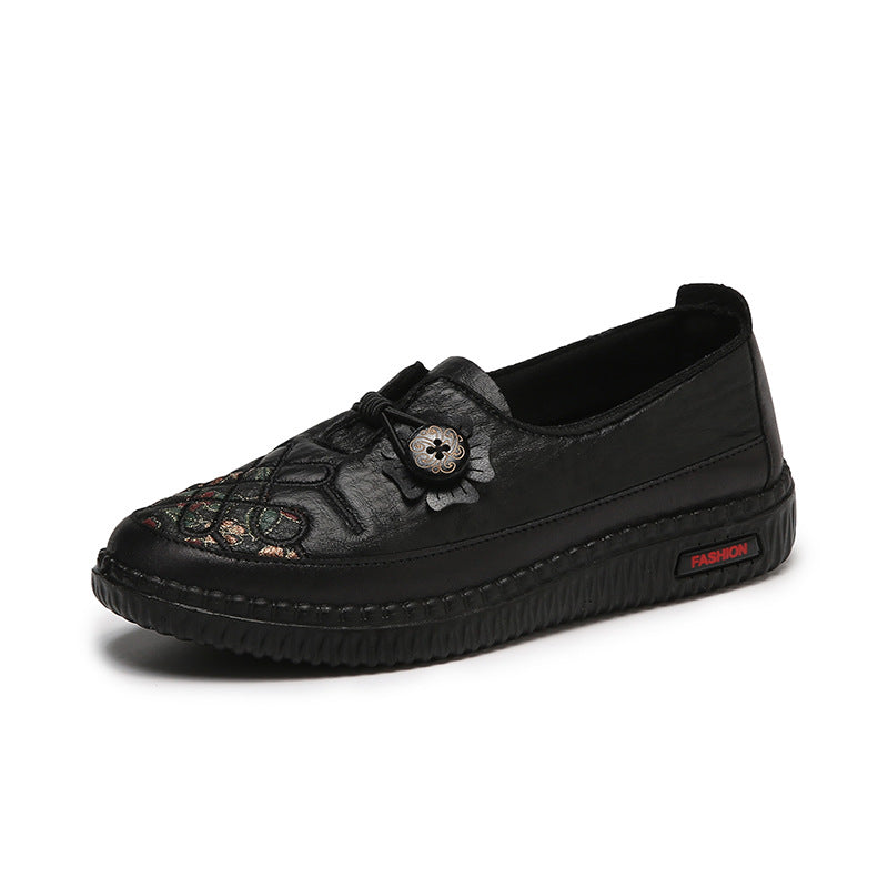 Damen bequeme Mokassins mit floralem Design