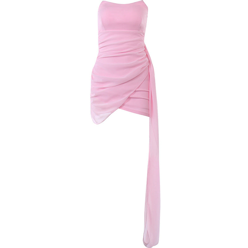 Damen Figurbetontes Cocktailkleid mit asymmetrischem Design und Drapierungen R&B