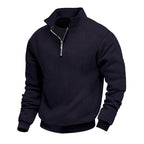 Herren hochwertiger Strickpullover mit Stehkragen und modischem Reißverschluss R&B