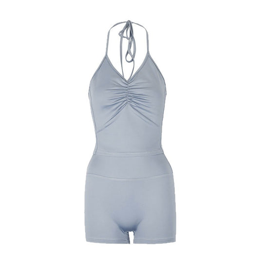 Damen Sportlicher Badeanzug mit raffiniertem Rüschendesign und flexiblen Trägern R&B