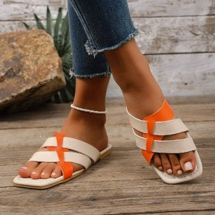 Damen modische Kreuzsandalen mit komfortabler Sohle R&B