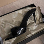 Damen elegante High-Heel Pantoletten mit raffinierter Spitze und bequemer Fütterung R&B