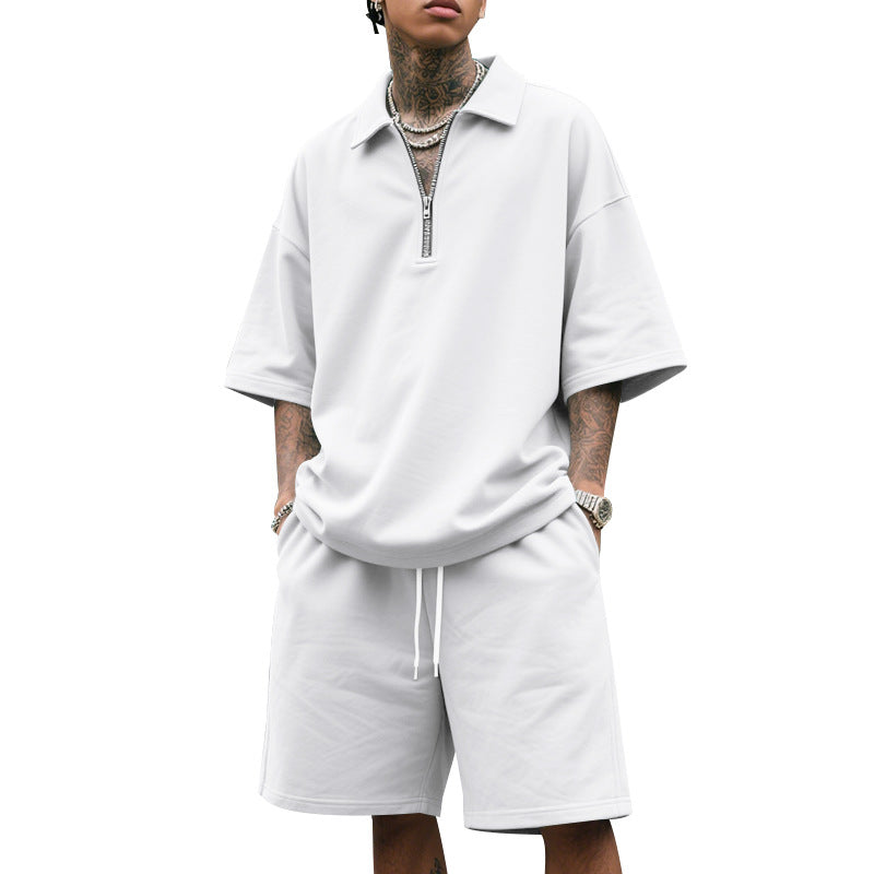 Herren lässiges Sport-Set mit kurzem Oberteil und praktischen Shorts R&B
