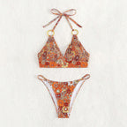 Damen Triangel-Bikini mit Schmuckdetails und verstellbaren Trägern R&B