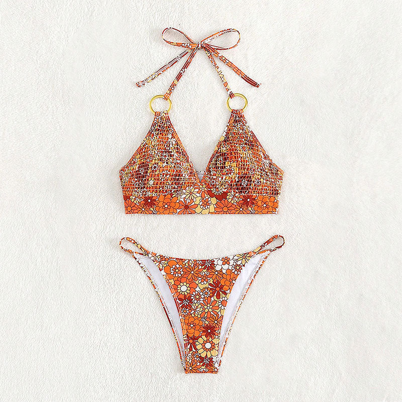 Damen Triangel-Bikini mit Schmuckdetails und verstellbaren Trägern R&B