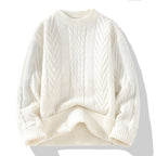 Herren Grobstrickpullover mit Zopfmuster und lässigem Schnitt R&B