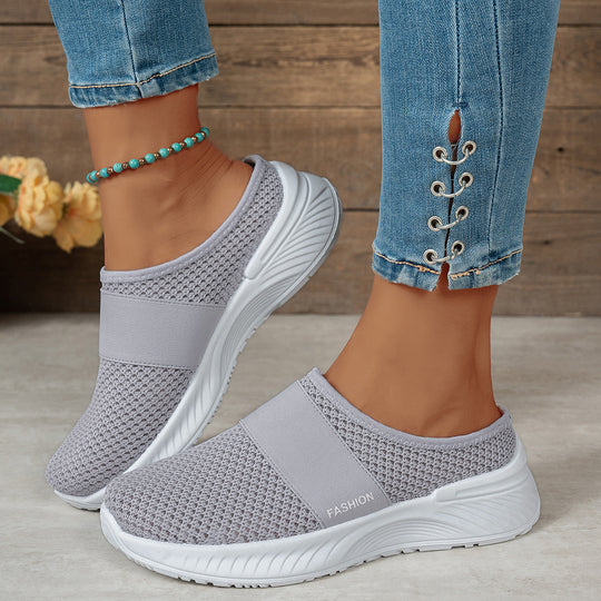 Damen Bequeme Slip-On Freizeitschuhe mit elastischem Riemen R&B