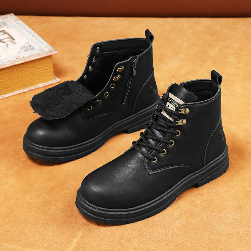 Herren Lederboots mit rutschfester Sohle und modischem Design