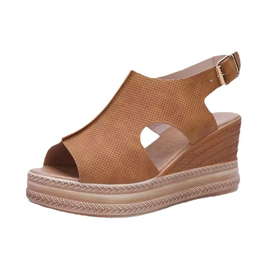 Damen Wedge-Sandalen mit atmungsaktivem Obermaterial und elastischem Riemen R&B
