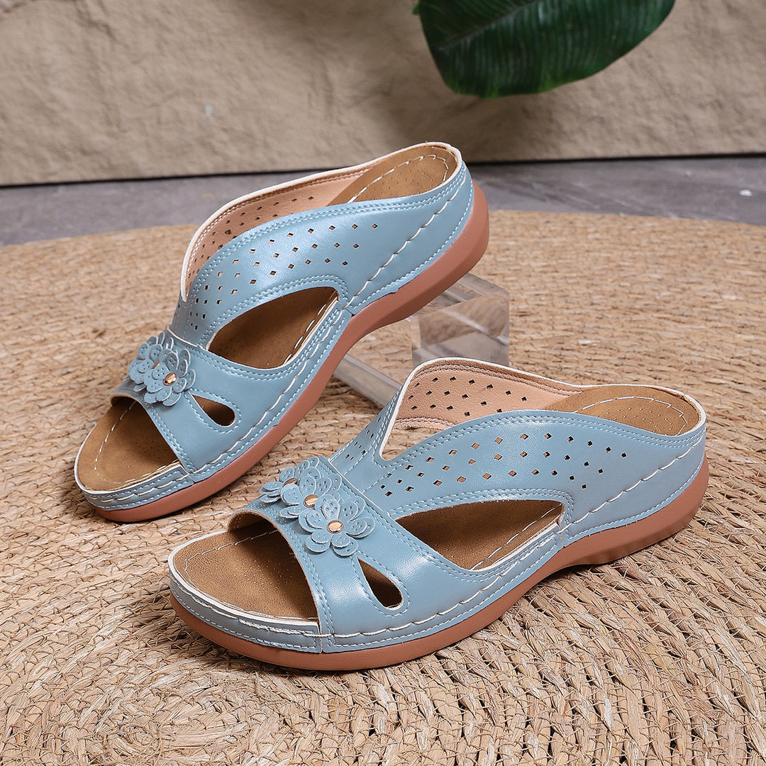 Damen Clogs mit floralem Akzent und atmungsaktiver Sohle R&B