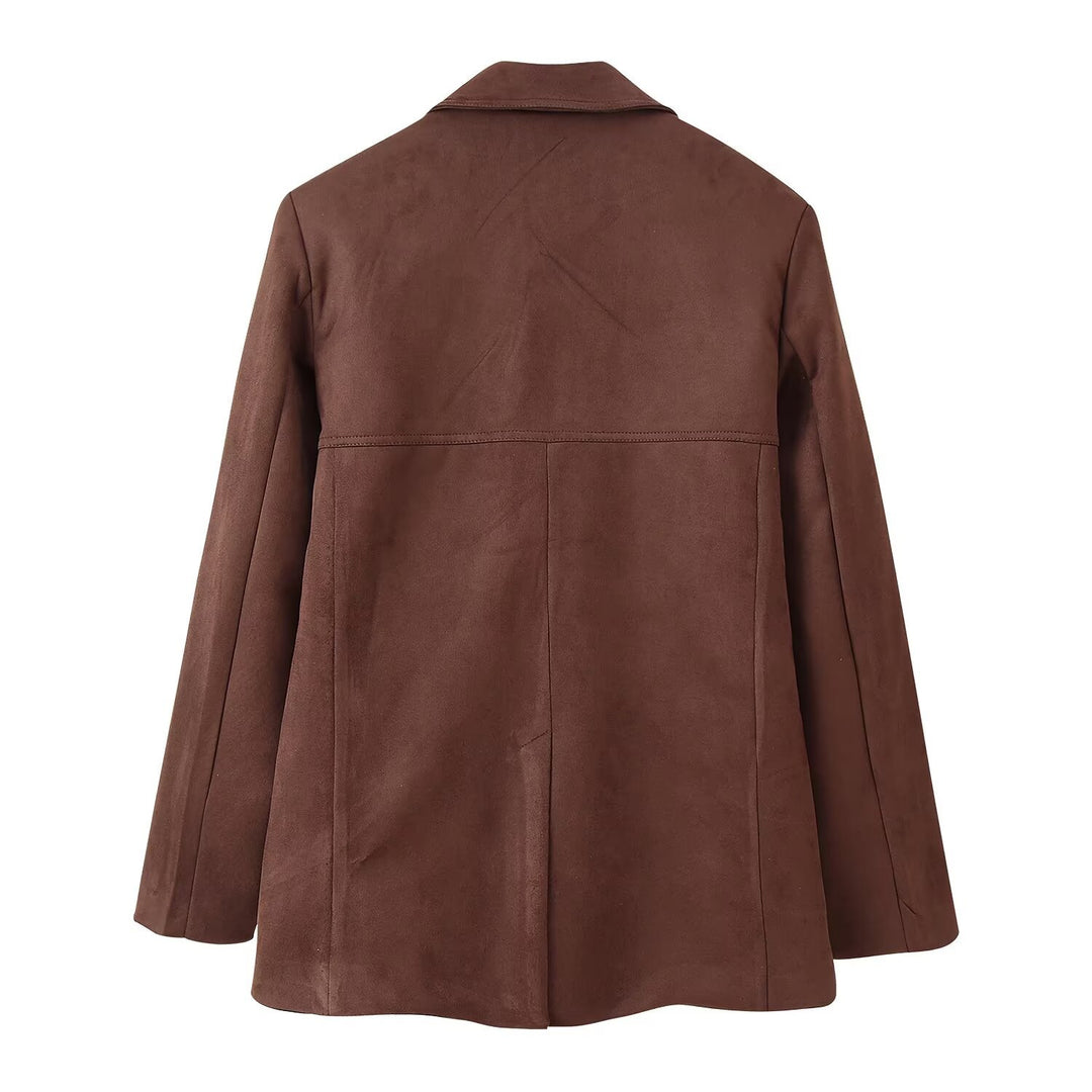 Damen elegante Wildlederblazerjacke R&B