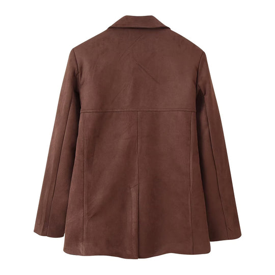 Damen elegante Wildlederblazerjacke R&B
