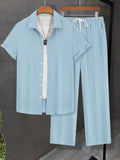 Damen Streifen Schlafanzug Set