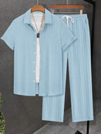 Damen Streifen Schlafanzug Set