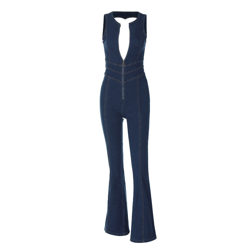 Damen Overall mit raffiniertem Ausschnitt und Schlaghose R&B