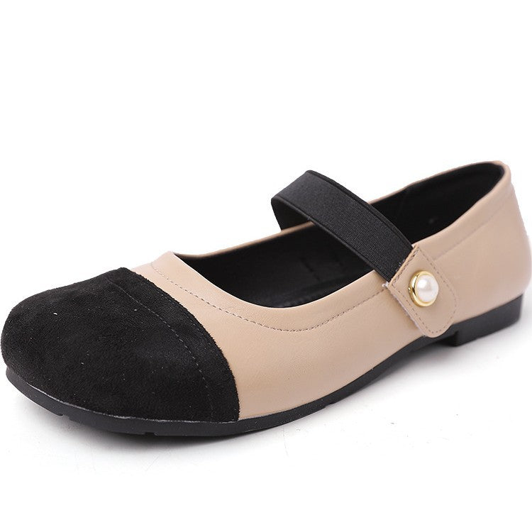 Damen Ballerinas mit elegantem Riemchen und modischer Perlenverzierung R&B