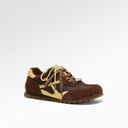 Damen Sportliche Sneakers mit atmungsaktivem Mesh und metallic Glanz R&B