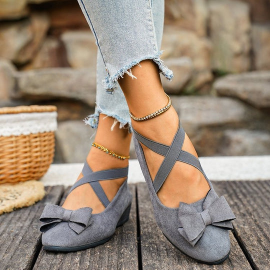 Damen Komfortable Ballerinas mit dekorativer Schleifenapplikation R&B