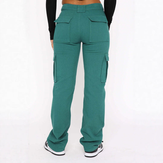 Damen Cargo-Style Hose mit hohen Taschen und entspannter Passform R&B