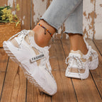 Damen Trendige und bequeme Chunky Sneaker mit atmungsaktivem Mesh-Obermaterial R&B
