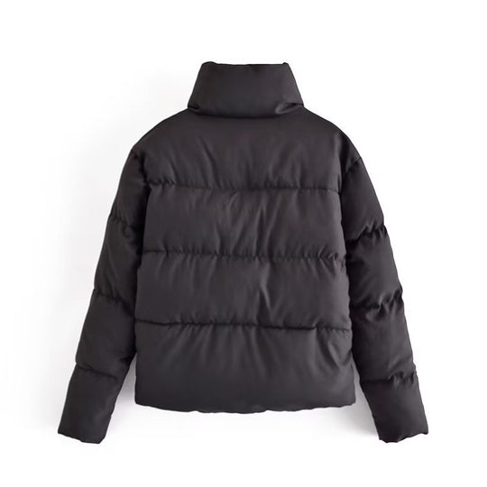 Damen gestepptes Winterjacke mit hohem Kragen und Seitentaschen R&B