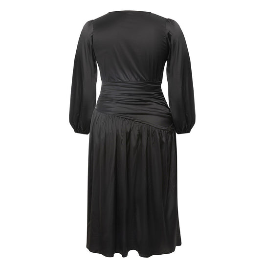 Damen Wickelkleid mit elegantem V-Ausschnitt und gerafftem Tailleneinsatz R&B