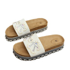 Damen Plattform-Pantoletten mit floralem Design und rutschfester Sohle