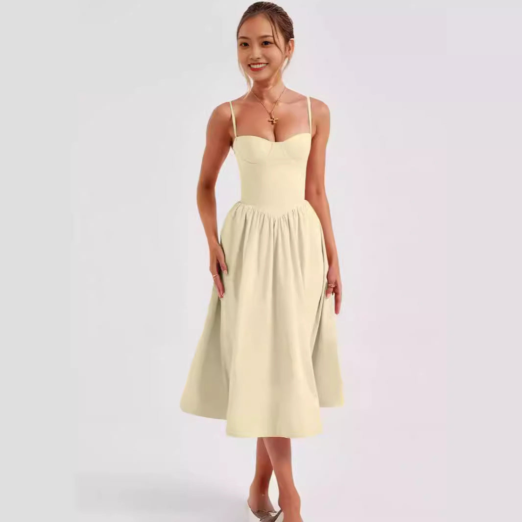 Damen Midi-Kleid mit taillierter Silhouette und A-Linie R&B