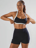 Damen Sport-Bikini-Oberteil mit hoch geschnittenen Shorts R&B