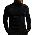 Herren eleganter Rollkragenpullover aus Samt R&B